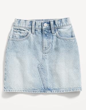 High-Waisted Jean Skirt for Girls blue