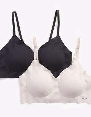 Nautica LOGO WIRE-FREE LOUNGE BRA, 2-PACK. 2