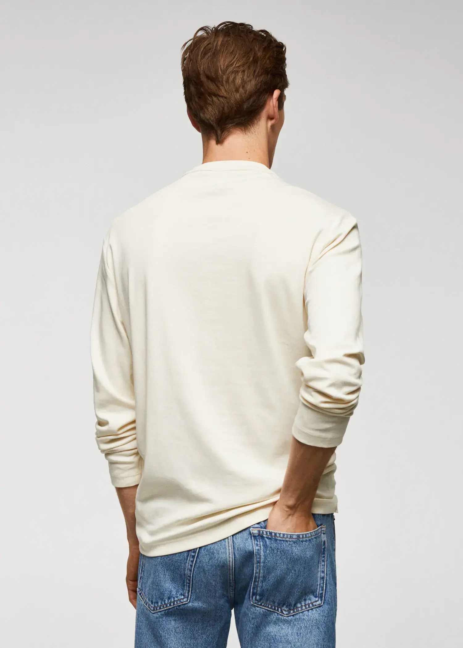 Mango 100% cotton long-sleeved t-shirt. 3