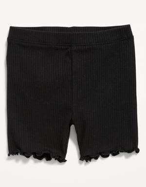 Rib-Knit Biker Shorts for Toddler Girls black