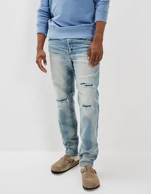 American Eagle AirFlex+ Temp Tech Patched Baggy Jean. 1