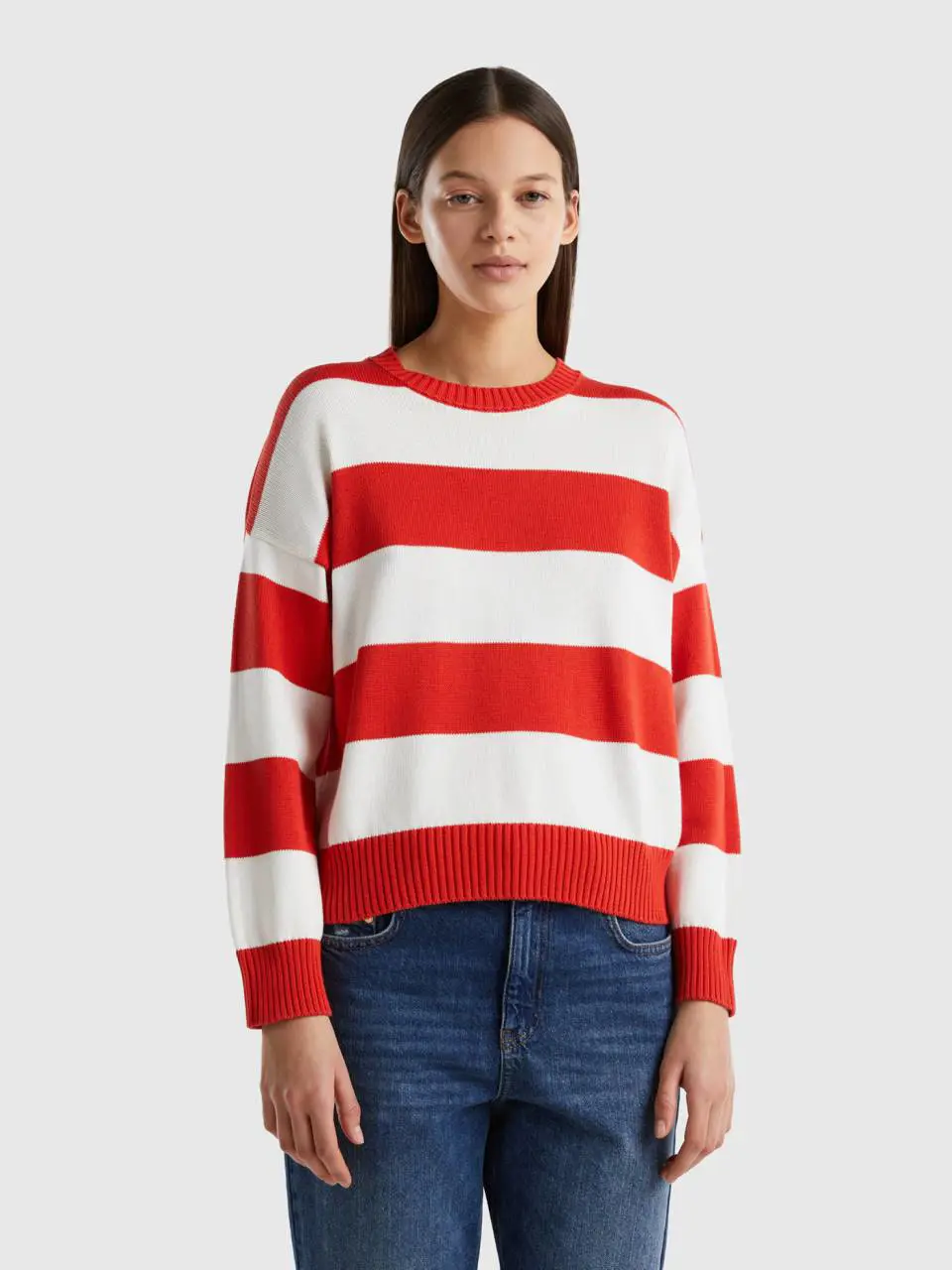 Benetton striped sweater in tricot cotton. 1