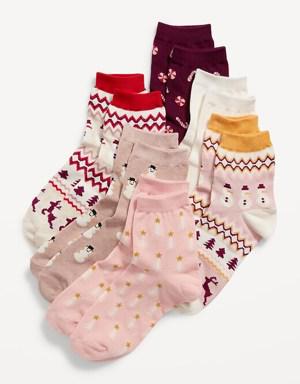 Patterned Quarter-Crew Socks 6-Pack for Women