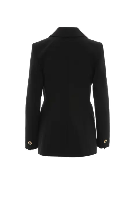 Gizia Gold Düğme Detaylı Siyah Ceket. 3