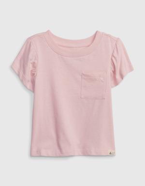 Gap Toddler 100% Organic Cotton Mix and Match Flutter Sleeve T-Shirt pink
