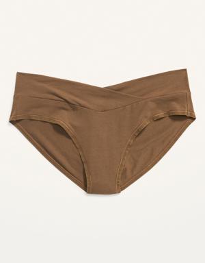 Old Navy Maternity Low-Rise Supima&#174 Cotton-Blend Bikini Underwear brown