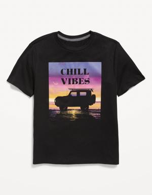 Graphic Crew-Neck T-Shirt for Boys black