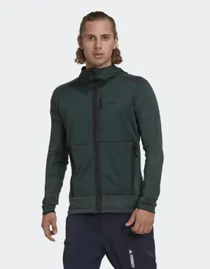 Adidas Terrex Tech Flooce Hooded Hiking Fleece Jacket. 2 Adidas Terrex Tech Flooce Hooded Hiking Fleece Jacket. 2