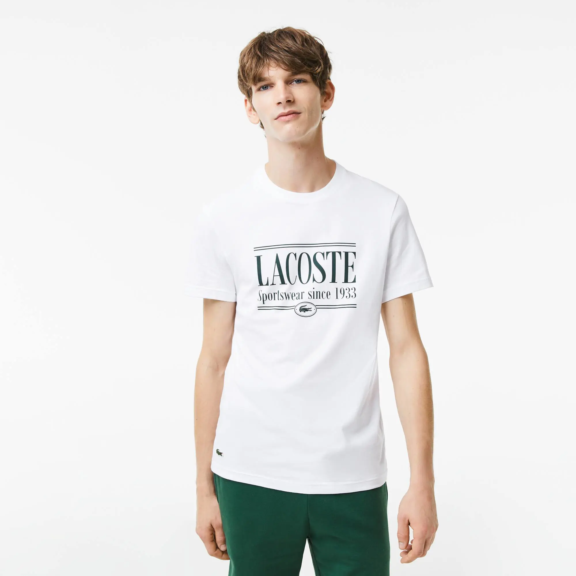 Lacoste T-shirt homme regular fit en jersey avec inscription Lacoste. 1