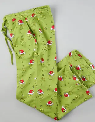 American Eagle Grinch Fleece Wide-Leg PJ Pant. 2