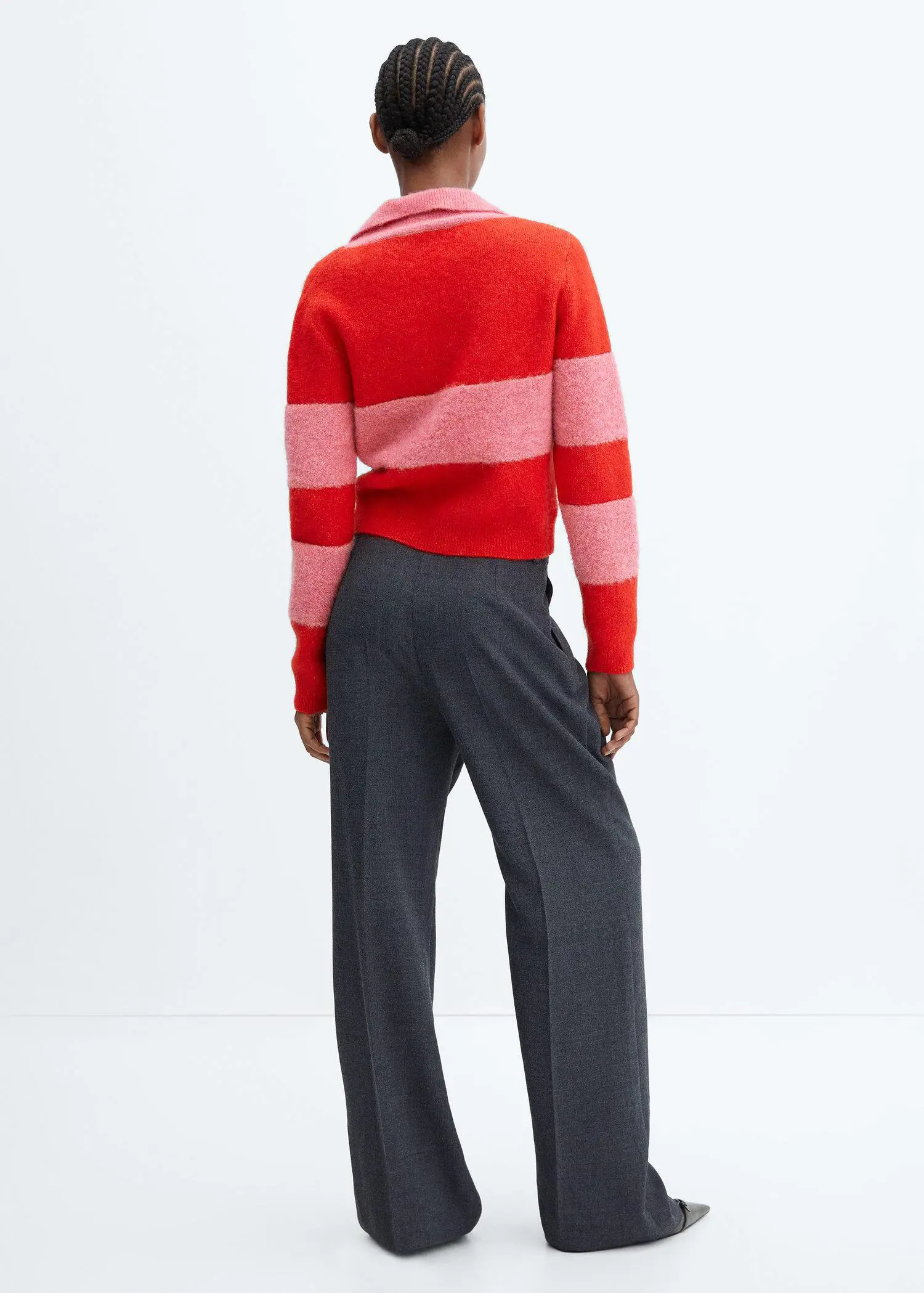 Mango Polo-neck sweater with contrast panel. 3