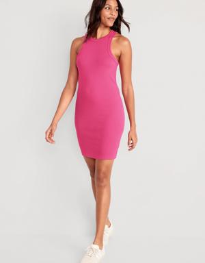 Old Navy Fitted Sleeveless Rib-Knit Mini Dress for Women pink
