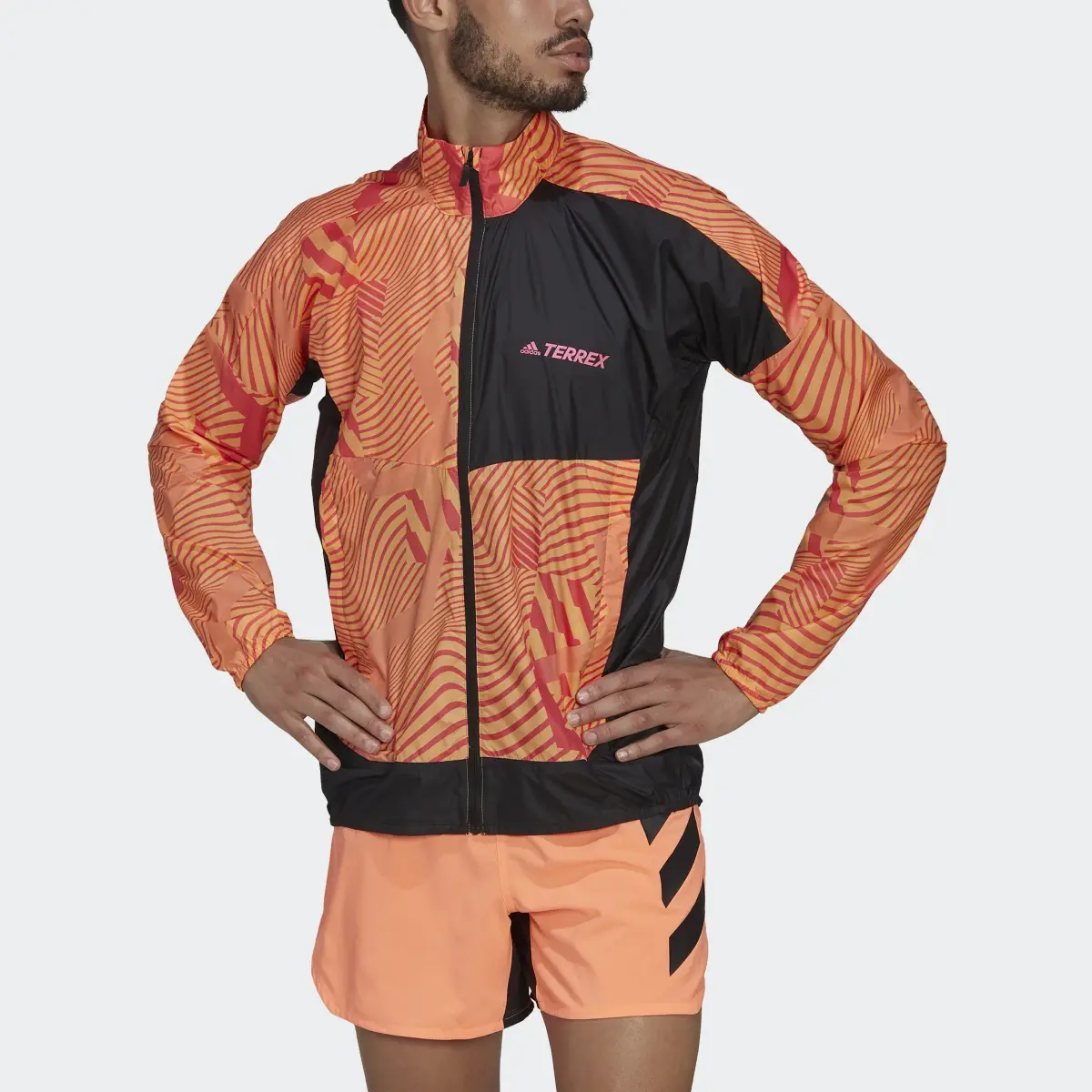 Adidas Terrex Trail Running Printed Wind Jacket. 1