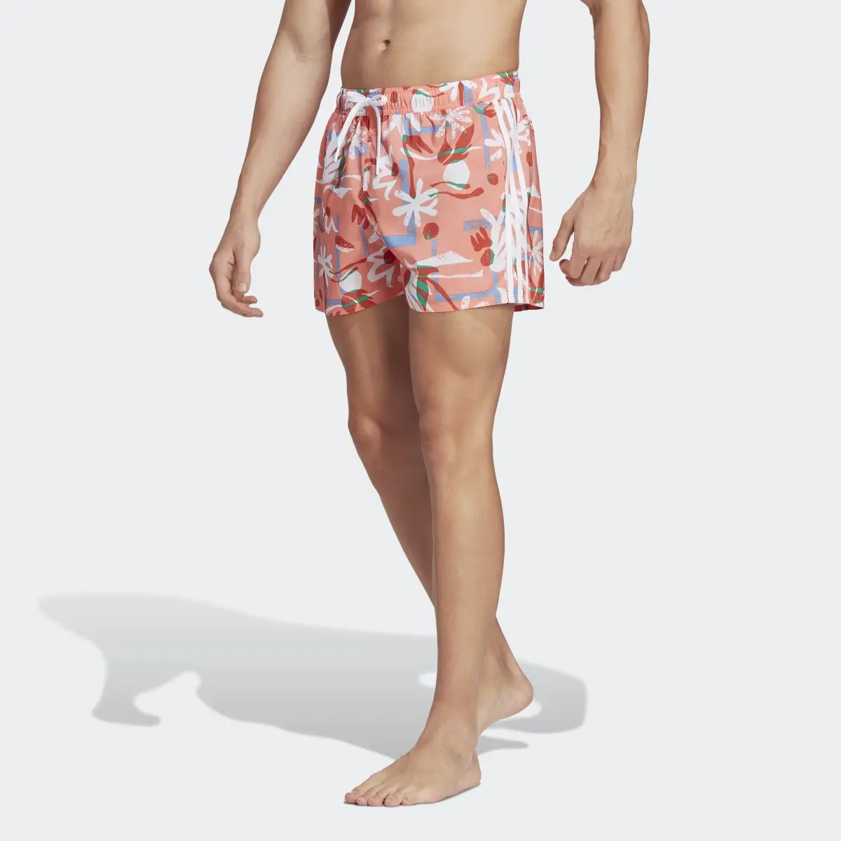 Adidas Seasonal Floral CLX Very Short Length Swim Shorts. 1