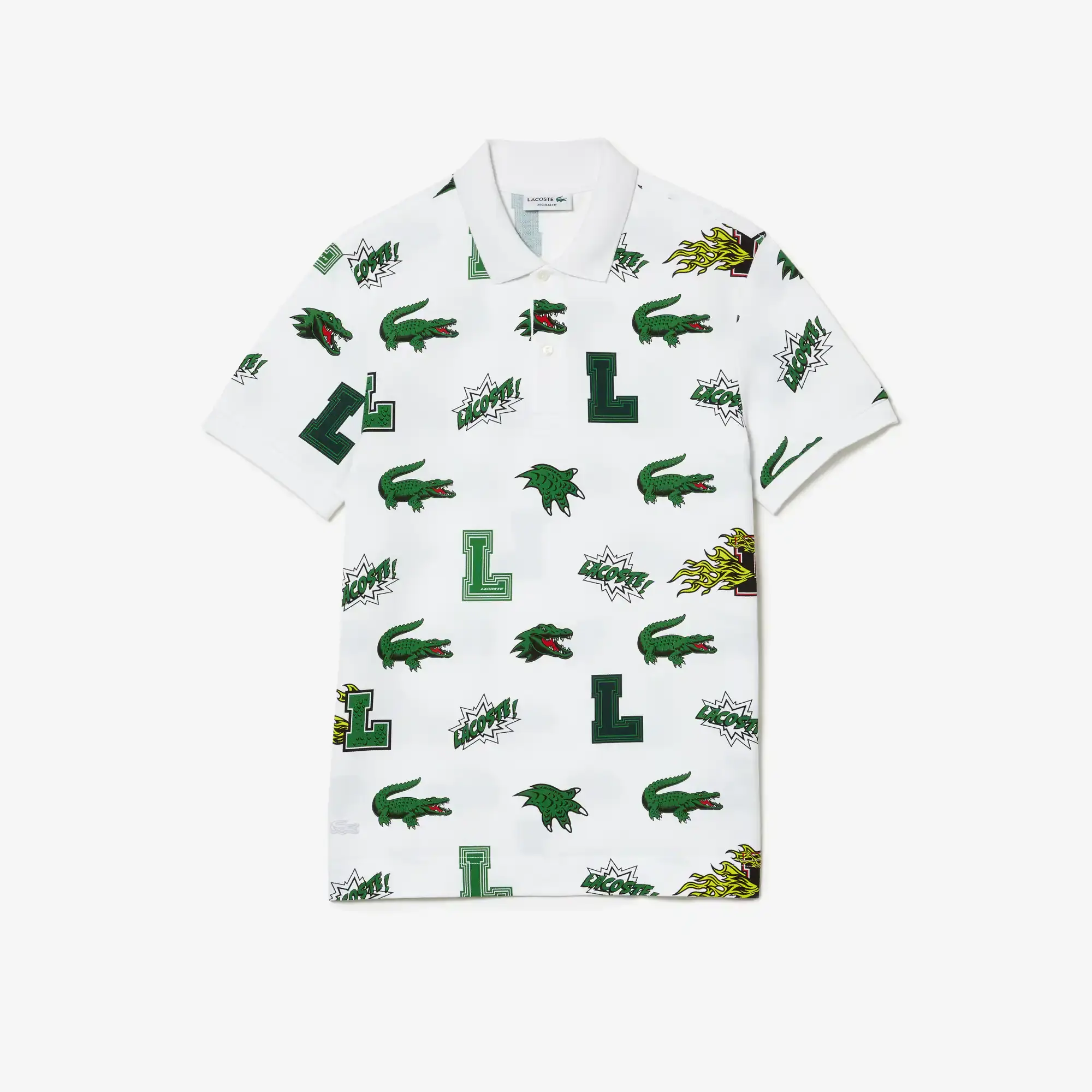 Lacoste Men's Regular Fit Crocodile Print Polo. 2