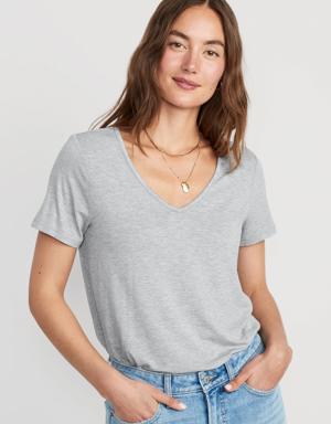 Luxe Ribbed Slub-Knit T-Shirt gray
