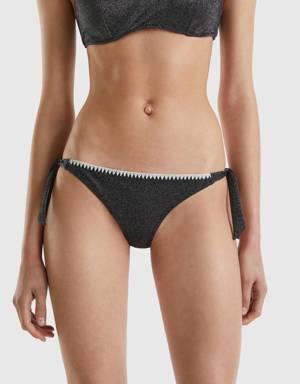 swim bottoms with lurex and embroidery