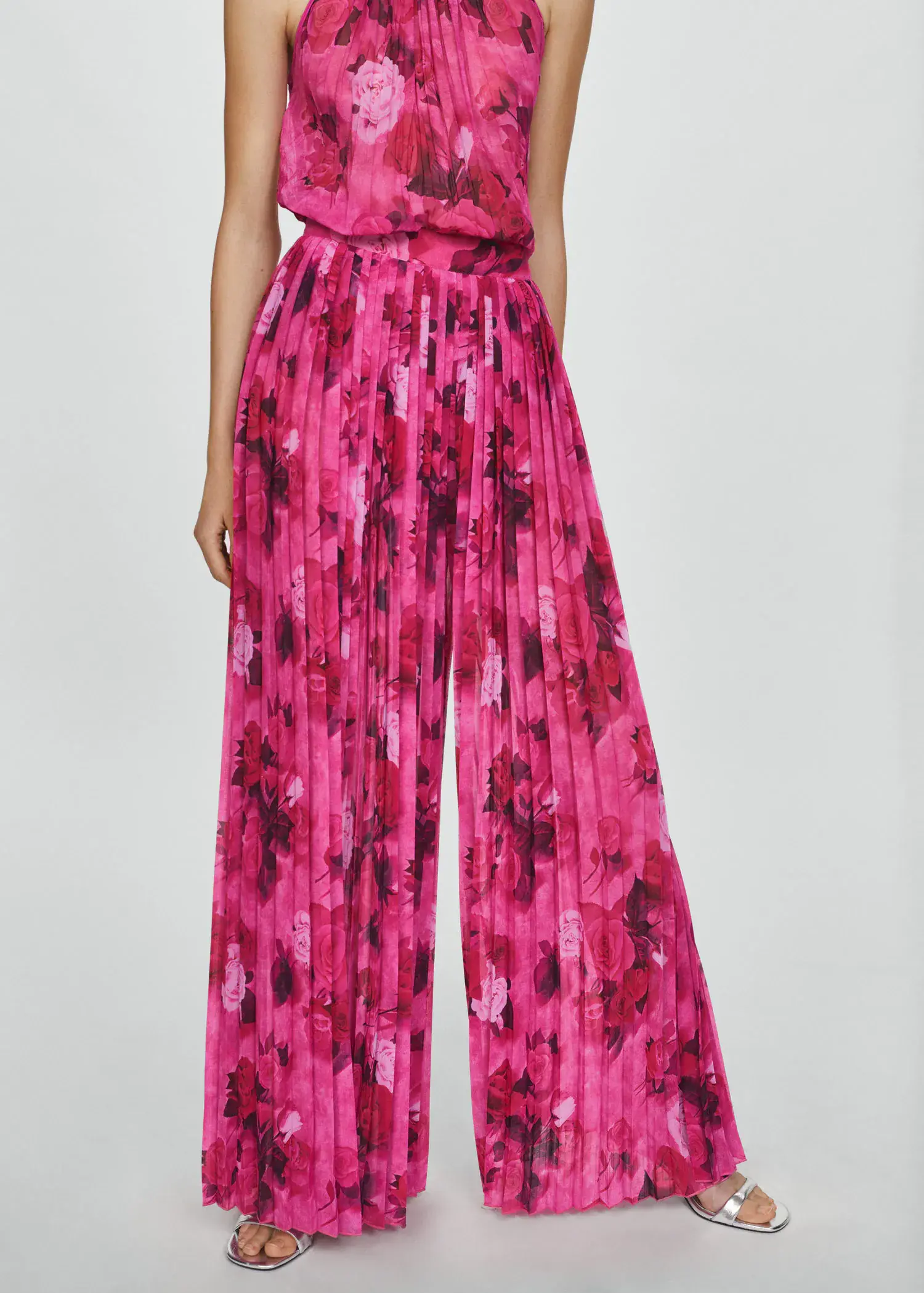 Mango Pleated floral trousers. 2