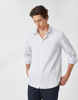 Basic Gömlek Klasik Manşet Yaka Uzun Kollu