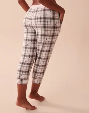 Recycled Fibers Plaid Fitted Capris