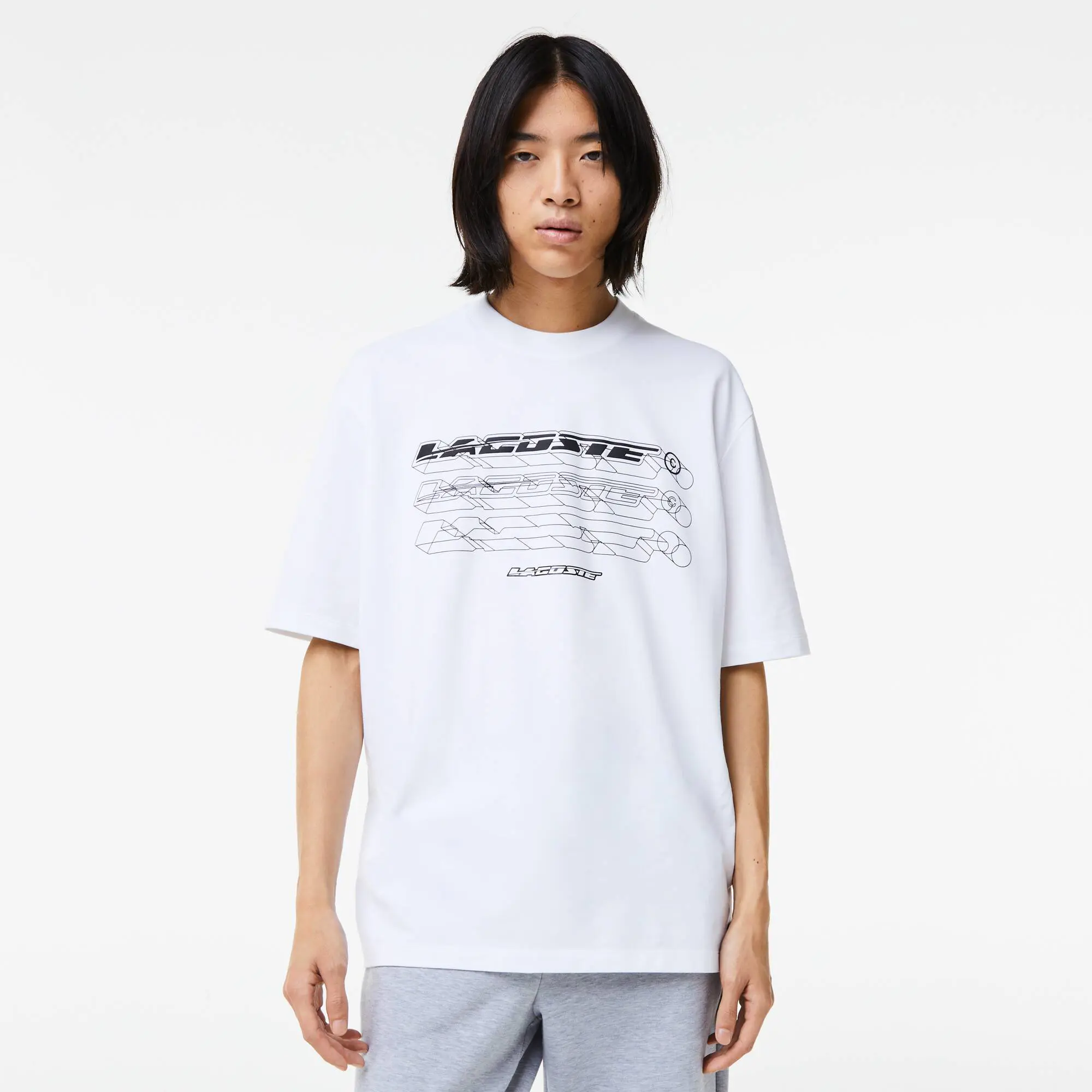 Lacoste T-shirt homme Lacoste loose fit en piqué de coton biologique. 1