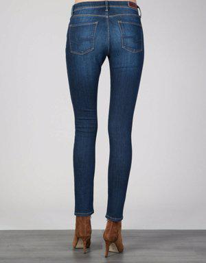 759 Lara Yüksek Bel Dar Paça Super Slim Fit Mavi Kadın Jean Pantolon