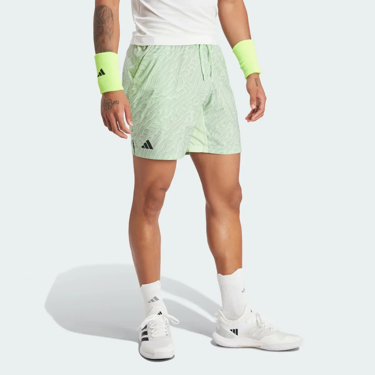 Adidas Short de tennis ergonomique imprimé HEAT.RDY Pro 17,8 cm. 3