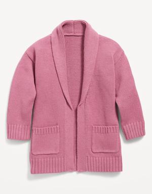 Open-Front Cardigan Sweater for Toddler Girls pink
