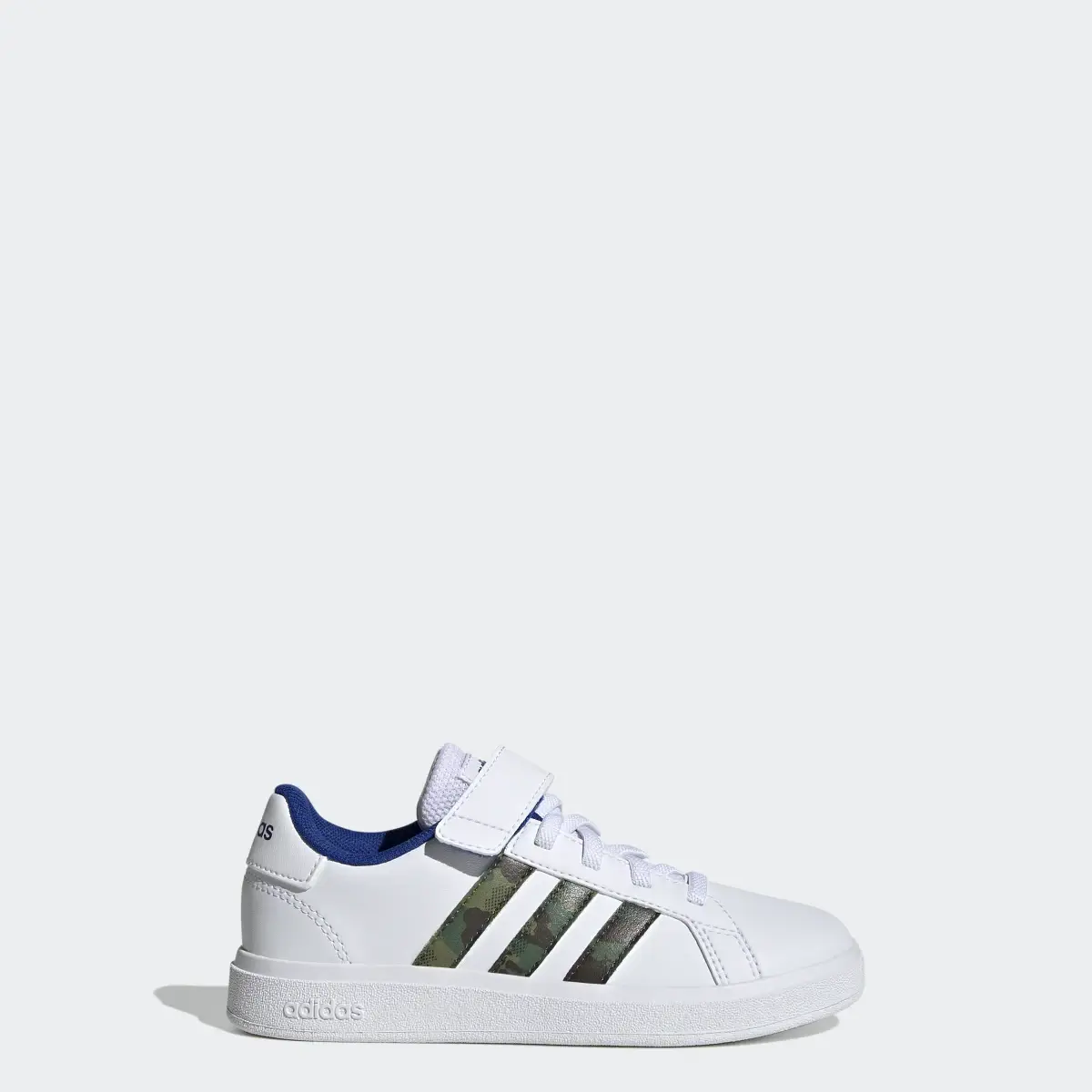 Adidas Grand Court Lifestyle Court Elastic Lace and Top Strap Shoes. 1