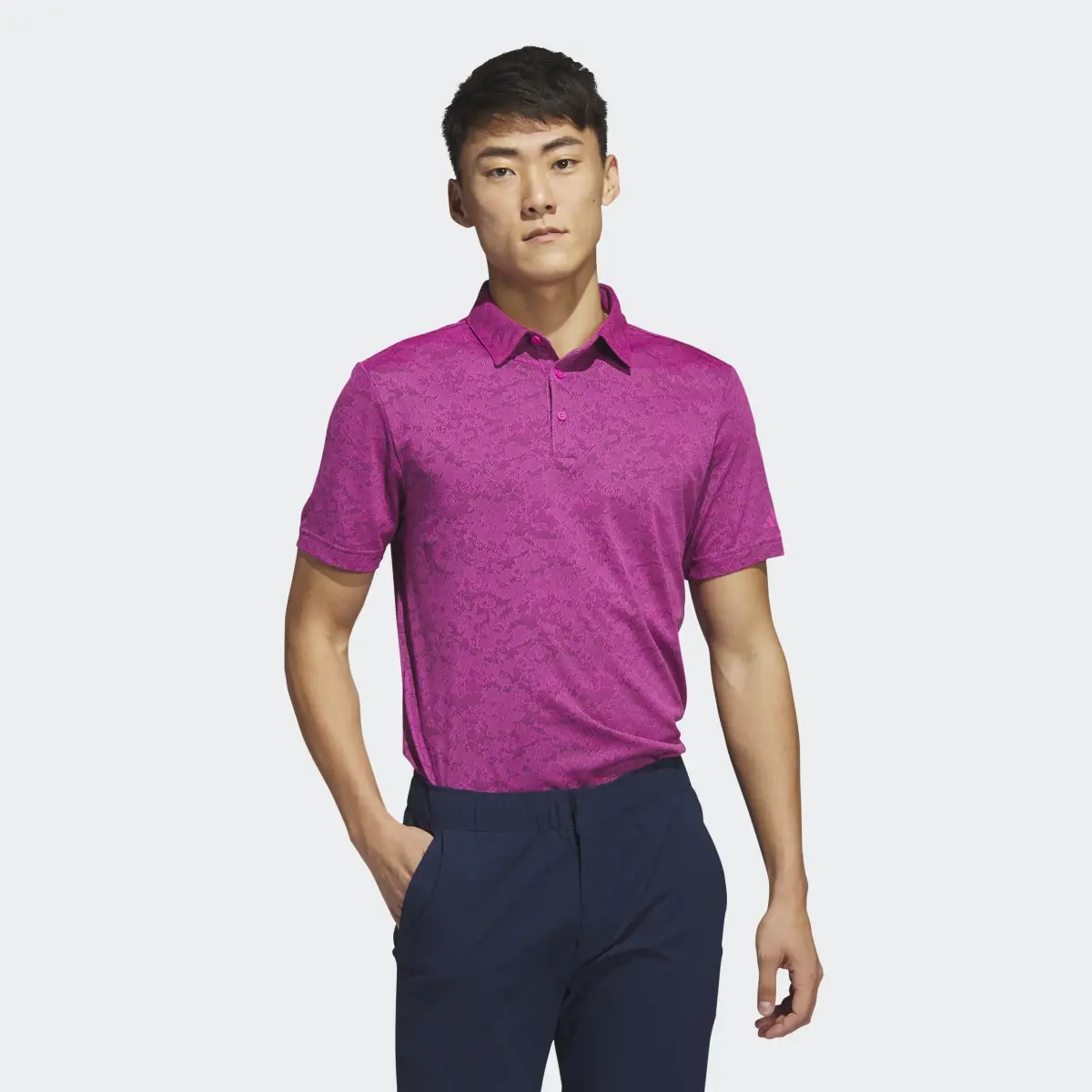 Adidas Textured Jacquard Golf Polo Shirt. 2