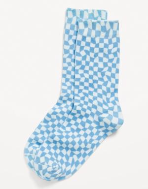 Old Navy Gender-Neutral Printed Crew Socks for Kids blue