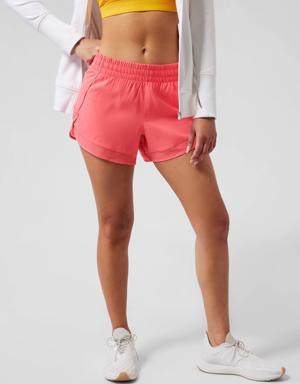 Athleta Mesh Racer Run Short 4&#34 orange