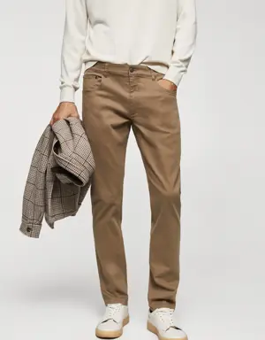 Slim-fit stretch cotton trousers