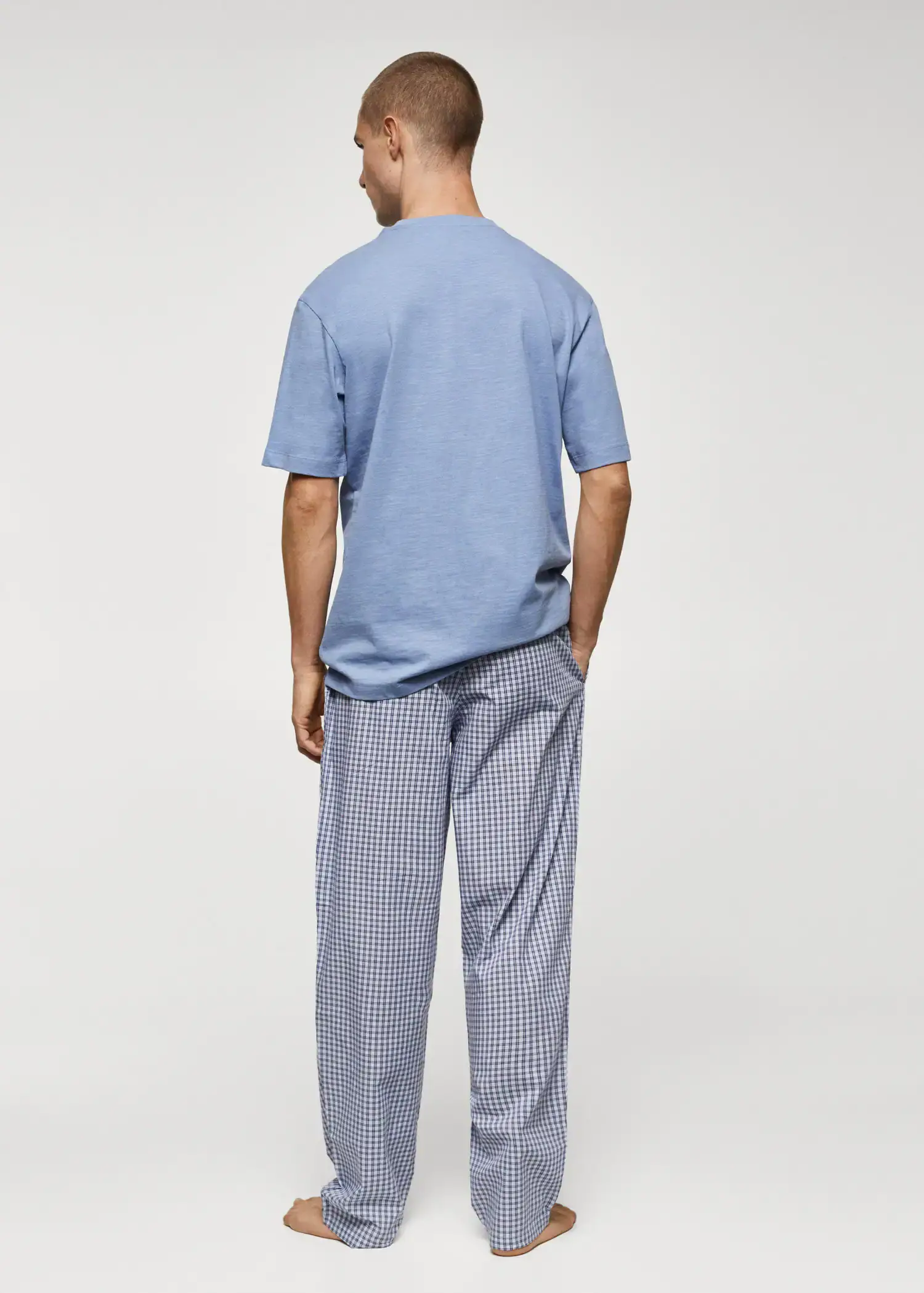 Mango Kareli pamuklu pijama takımı. 3