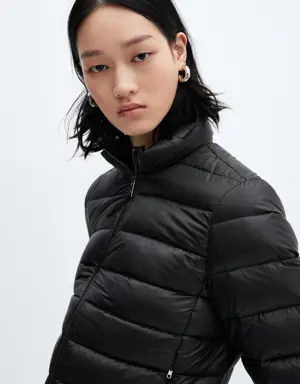 Mango Quilted feather coat