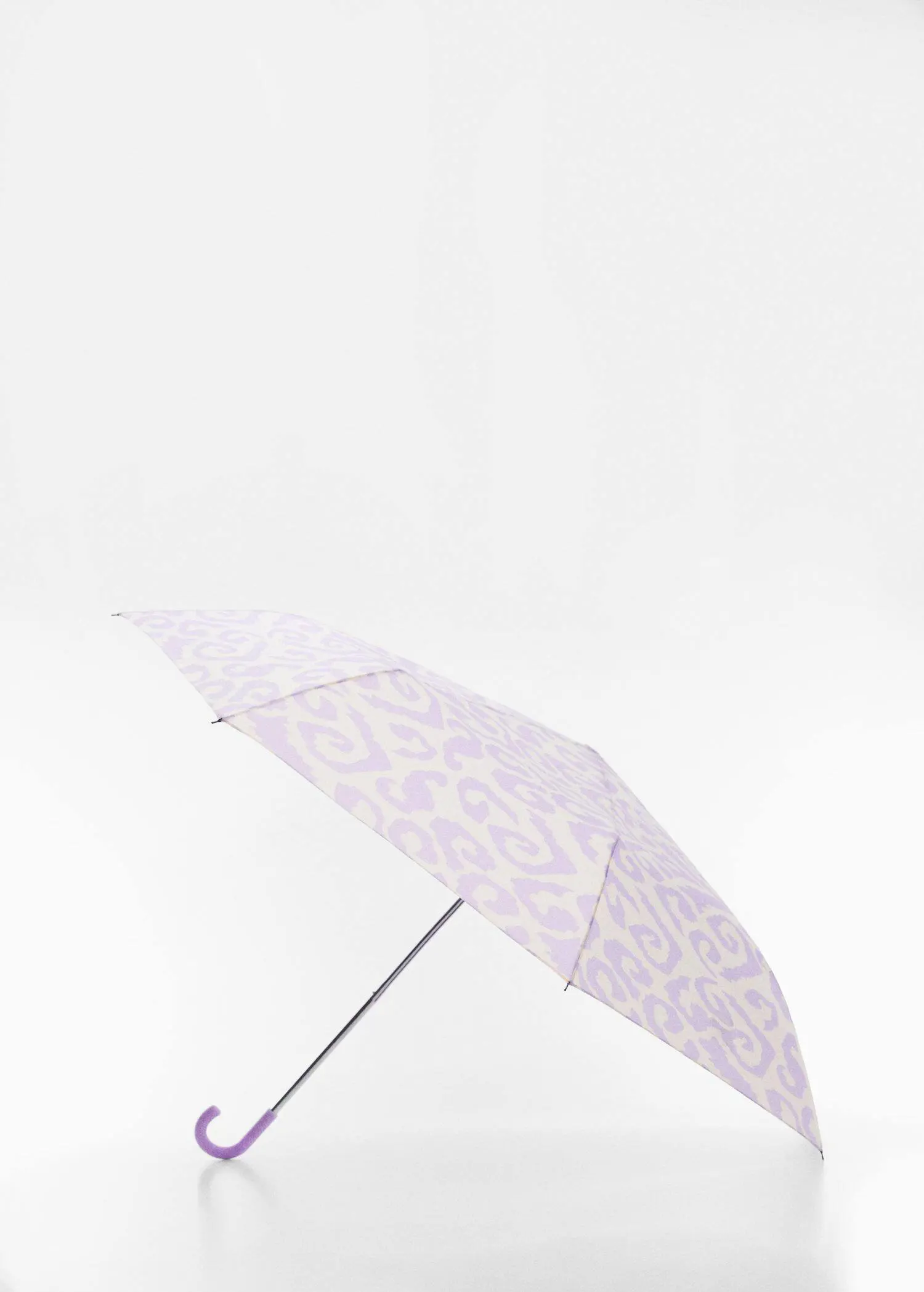 Mango Print folding umbrella. an open umbrella with a pattern on it. 