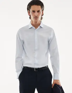 Stretch micro-structure suit shirt
