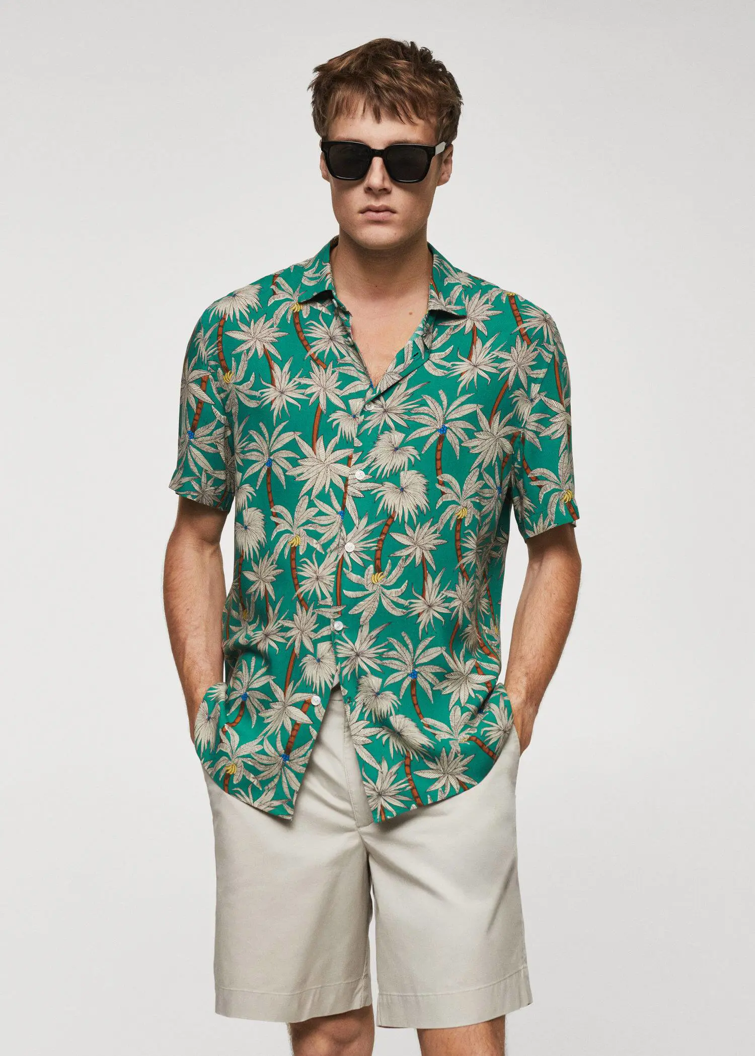 Mango Hawaiian print short sleeve shirt. 1