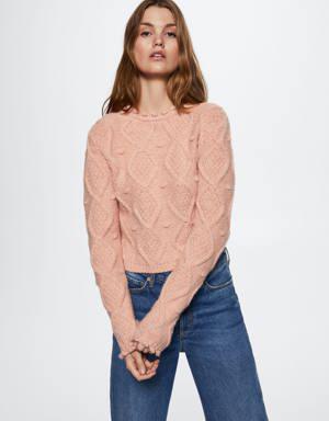 Braided detail knit sweater