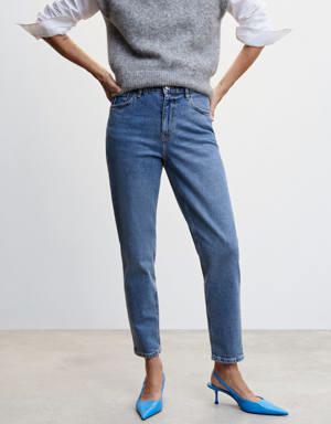 Comfort Mom-Jeans mit hoher Bundhöhe