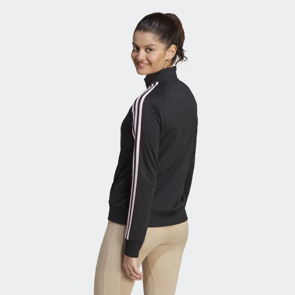 adidas Women's Primegreen Essentials Warm-Up Slim 3-Stripes Track Top