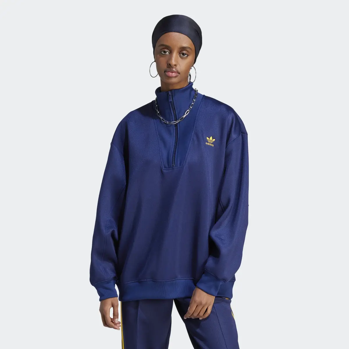 Adidas Adicolor Classics Oversized Half-Zip Sweatshirt. 2