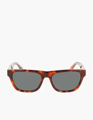 Lacoste Gafas de sol de hombre L.12.12 con montura de acetato rectangular y diseño de escama