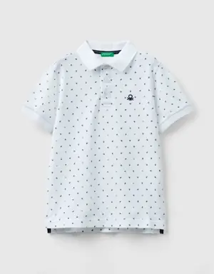 slim fit micro patterned polo