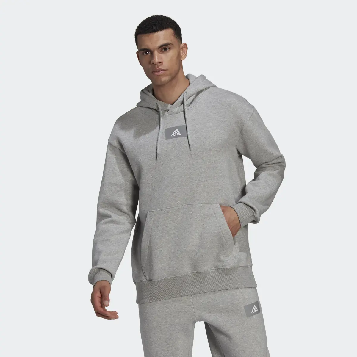 Adidas Essentials FeelVivid Cotton Fleece Drop Shoulder Hoodie. 2