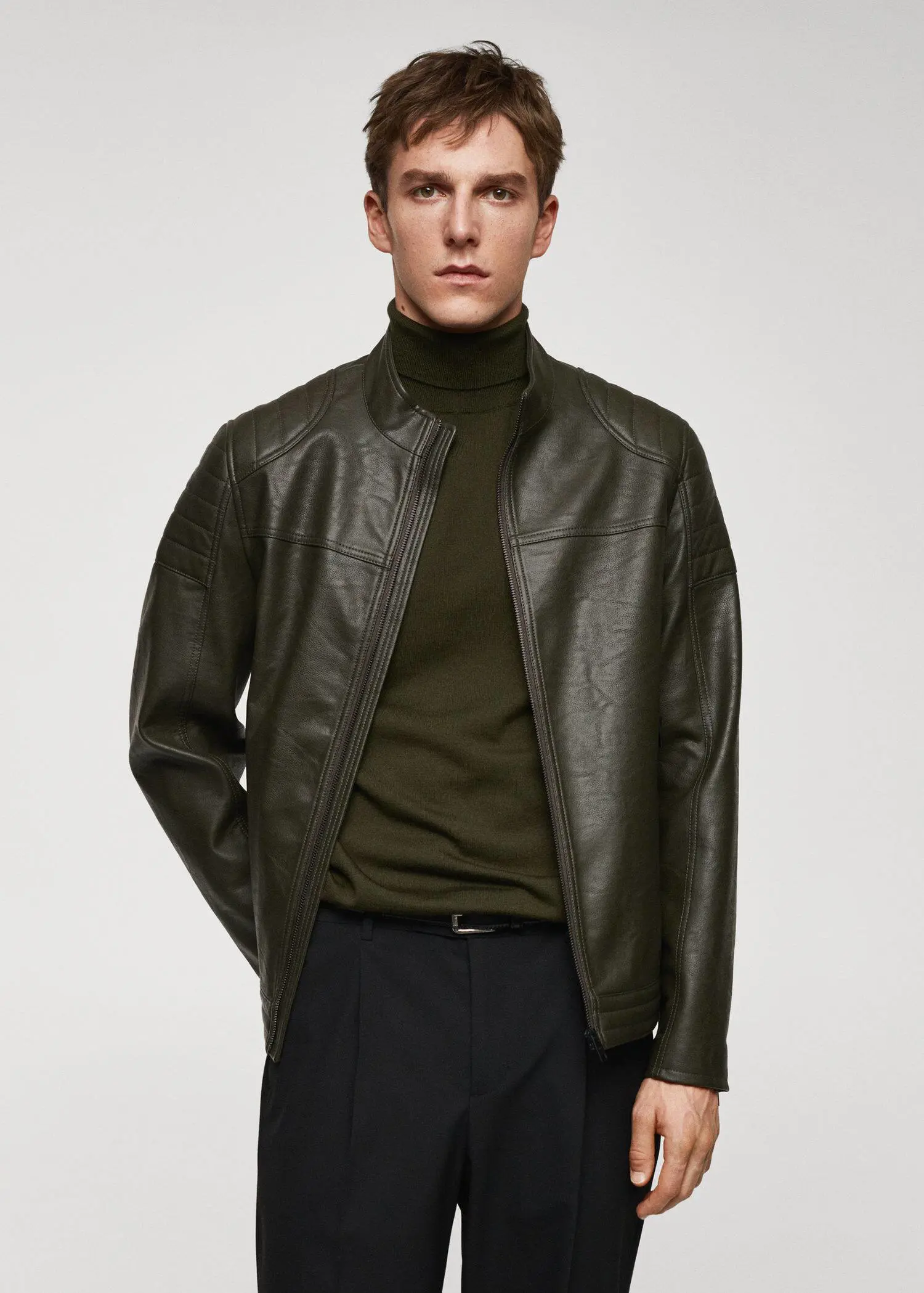 Mango Nappa leather-effect jacket. 2
