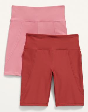 High-Waisted PowerSoft Biker Shorts 2-Pack for Girls pink