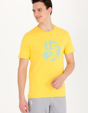 Erkek Koyu Sarı Bisiklet Yaka T-Shirt