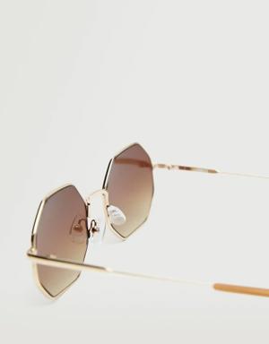 Hexagonal metal frame sunglasses