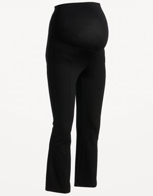 Maternity Full Panel Cropped Flare Pants black